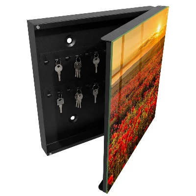 Designová skříňka na klíče s motivem makových polí