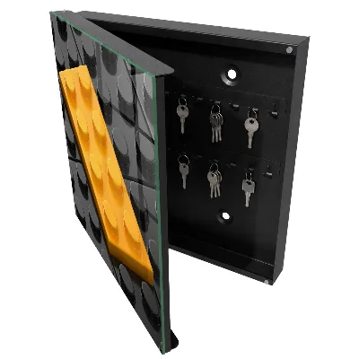 Designová skříňka na klíče ve žlutém provedení kostka