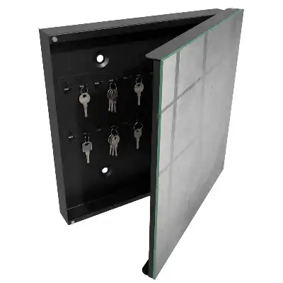 Designová skříňka na klíče Šedá abstrakce