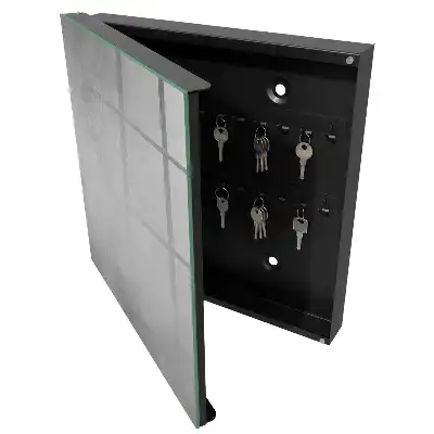 Designová skříňka na klíče Šedá abstrakce