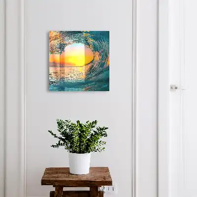Designová skříňka na klíče Vlna západ