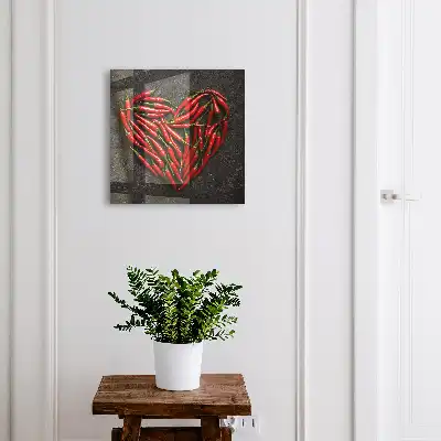 Designová skříňka na klíče Paprikové srdce
