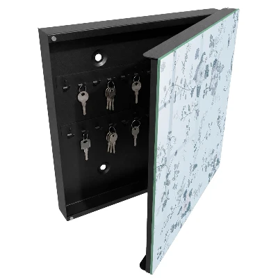 Designová skříňka na klíče s motivem botanických květin