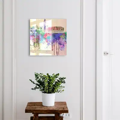 Designová skříňka na klíče Městský akvarel