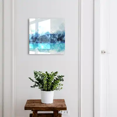 Designová skříňka na klíče Tyrkysová krajina