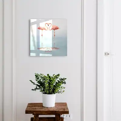 Designová skříňka na klíče Láska plameňáků