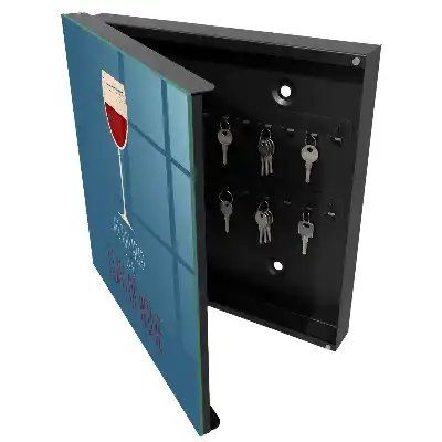 Designová skříňka na klíče Sklenka vína