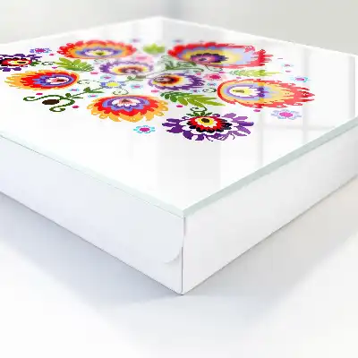 Designová skříňka na klíče Lidové květiny