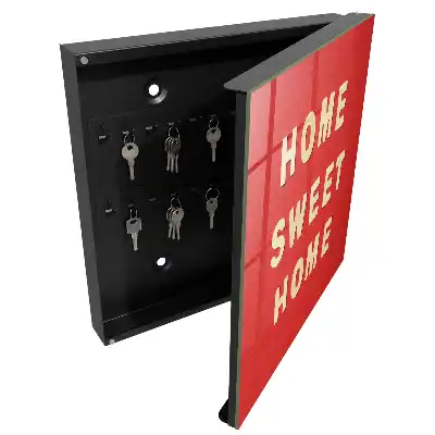 Designová skříňka na klíče Nápis HOME SWEET HOME