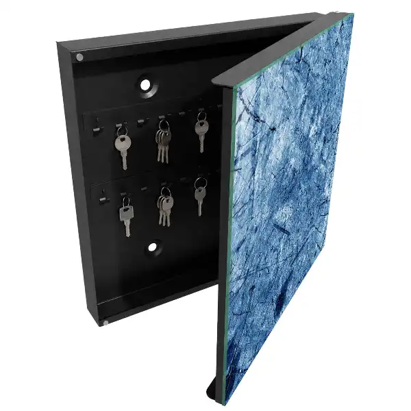 Designová skříňka na klíče Modrá textura