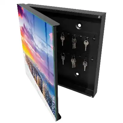 Designová skříňka na klíče Zimní západ