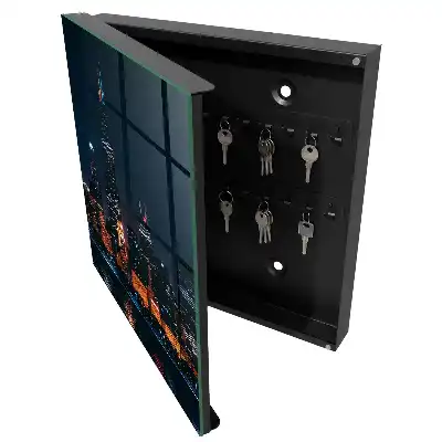 Designová skříňka na klíče Noční město