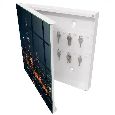 Designová skříňka na klíče Noční město