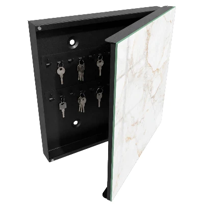 Designová skříňka na klíče v dekoru mramoru