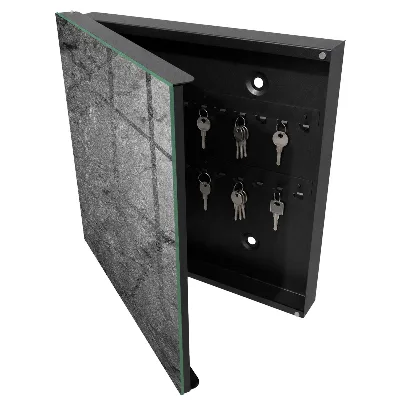 Designová skříňka na klíče v dekoru šedý kámen
