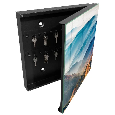Designová skříňka na klíče s motivem horské krajiny