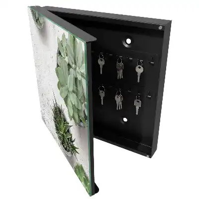 Designová skříňka na klíče Zelené sukulenty