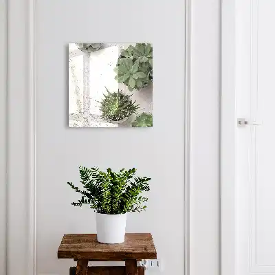 Designová skříňka na klíče Zelené sukulenty