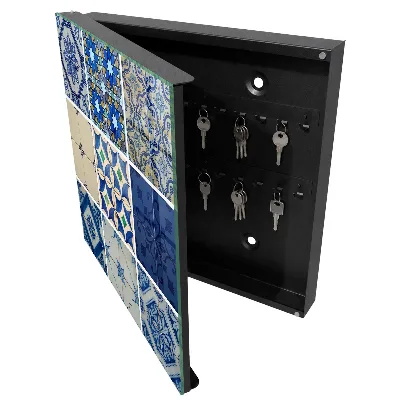 Krabička na klíče s motivem dlaždic Azulejos