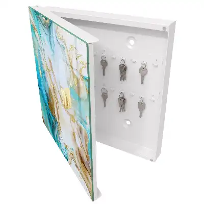 Designová skříňka na klíče Tyrkysové vzory