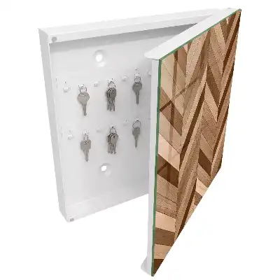 Designová skříňka na klíče Dřevěná rybí kost