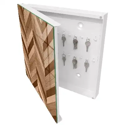 Designová skříňka na klíče Dřevěná rybí kost