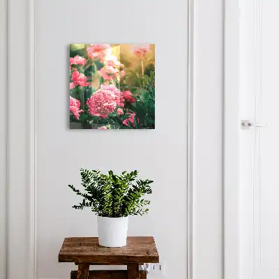 Designová skříňka na klíče Růžové pivoňky