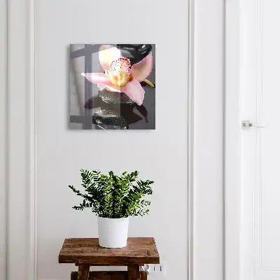 Designová skříňka na klíče Orchidej a kameny