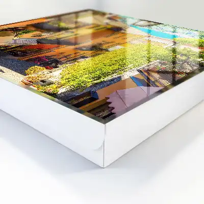 Designová skříňka na klíče Barevné městečko