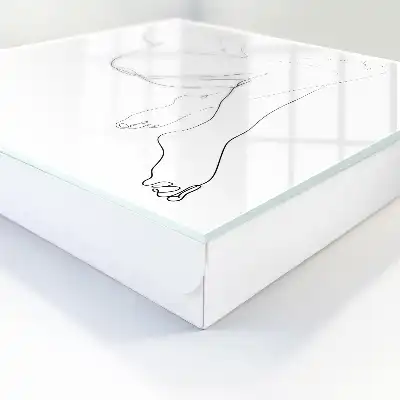 Designová skříňka na klíče Žena line art