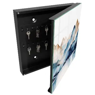 Designová skříňka na klíče Hory akvarel