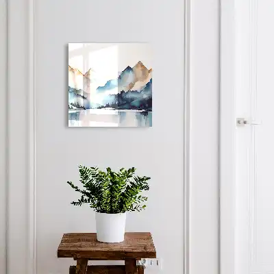 Designová skříňka na klíče Hory akvarel