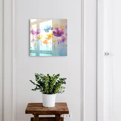 Designová skříňka na klíče Barevné květiny