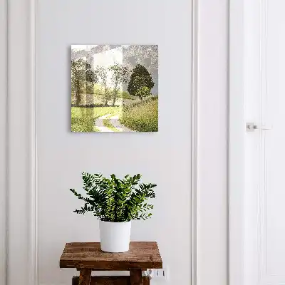 Designová skříňka na klíče Horská krajina