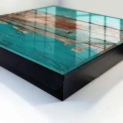 Designová skříňka na klíče Tyrkysové dřevo