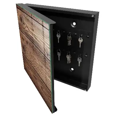 Designová skříňka na klíče Dřevěný vzor