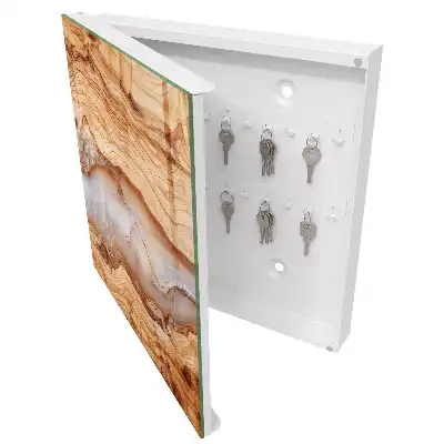 Designová skříňka na klíče Dřevěný vzor