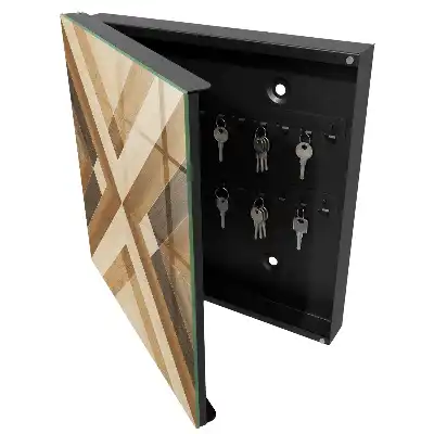 Designová skříňka na klíče Dřevěná elegance