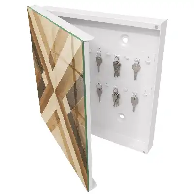 Designová skříňka na klíče Dřevěná elegance