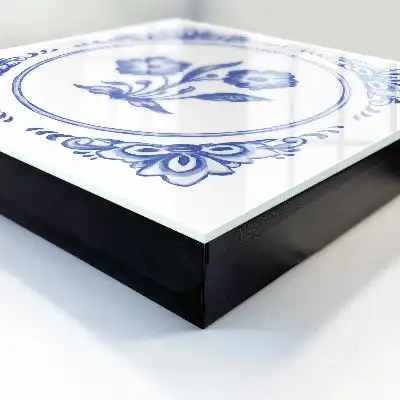 Designová skříňka na klíče Modré květiny