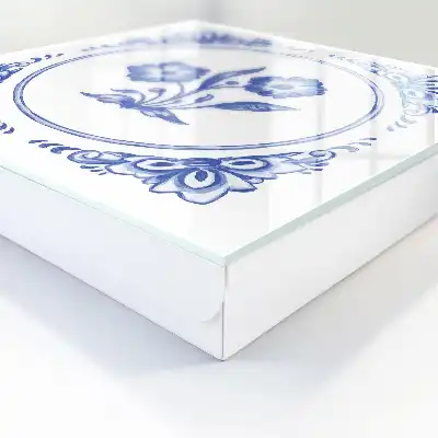 Designová skříňka na klíče Modré květiny
