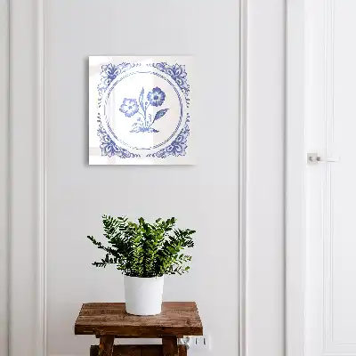 Designová skříňka na klíče Modré květiny