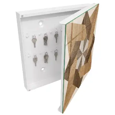 Designová skříňka na klíče Dřevěná hvězda