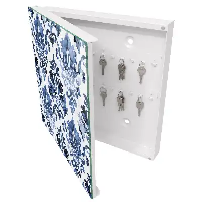 Skříňka na klíče Modré ornamenty