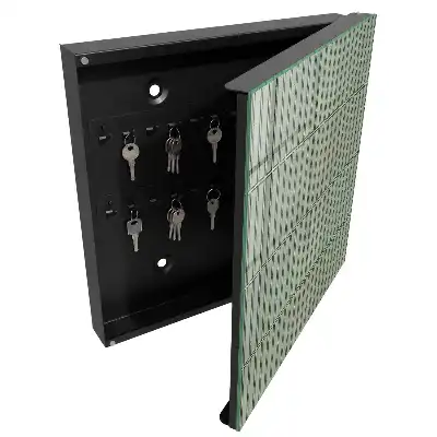 Designová skříňka na klíče Zelený dezén
