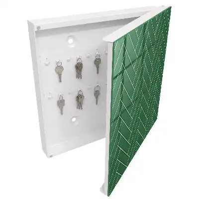 Designová skříňka na klíče Zelená rybí kost