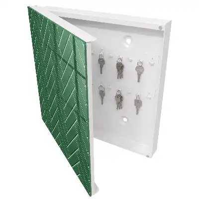 Designová skříňka na klíče Zelená rybí kost