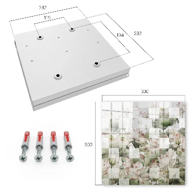 Designová skříňka na klíče s motivem geometrických lilií