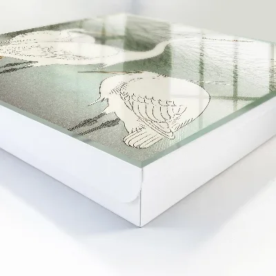 Designová skříňka na klíče s motivem volavek a trav