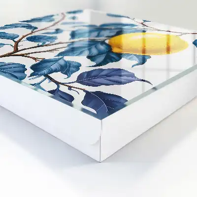 Designová skříňka na klíče Citron a listy